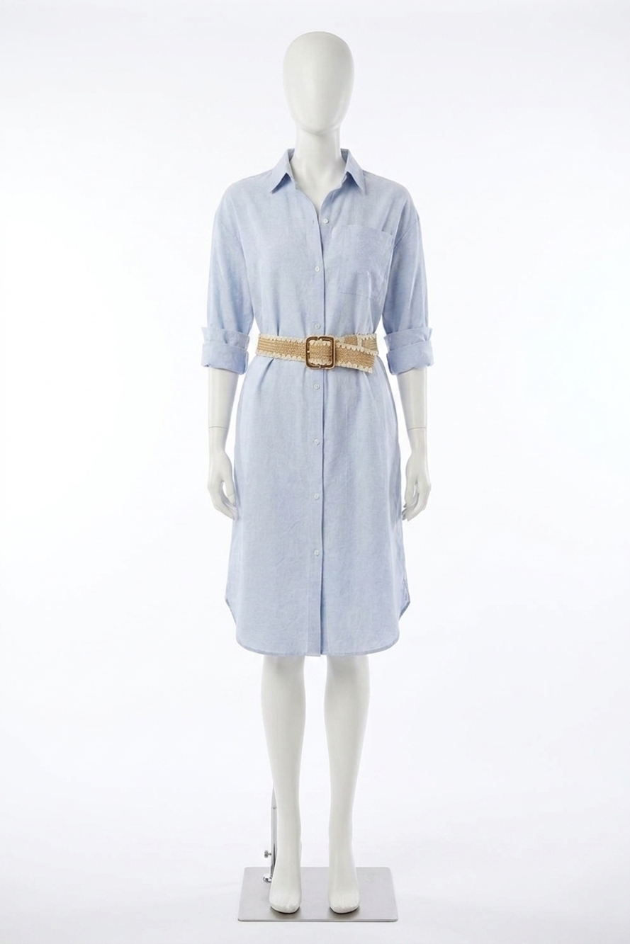NEW COCO + CARMEN brenna button-up maxi dress in blue